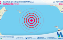 Scossa di terremoto magnitudo 3.5 nel Canale di Sicilia meridionale (MARE)
