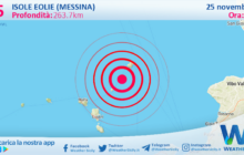 Scossa di terremoto magnitudo 2.5 nei pressi di Isole Eolie (Messina)