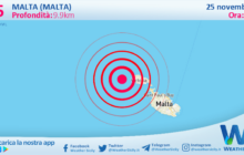Scossa di terremoto magnitudo 2.5 nei pressi di Malta (MALTA)
