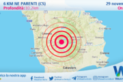 Scossa di terremoto magnitudo 2.8 nei pressi di Parenti (CS)
