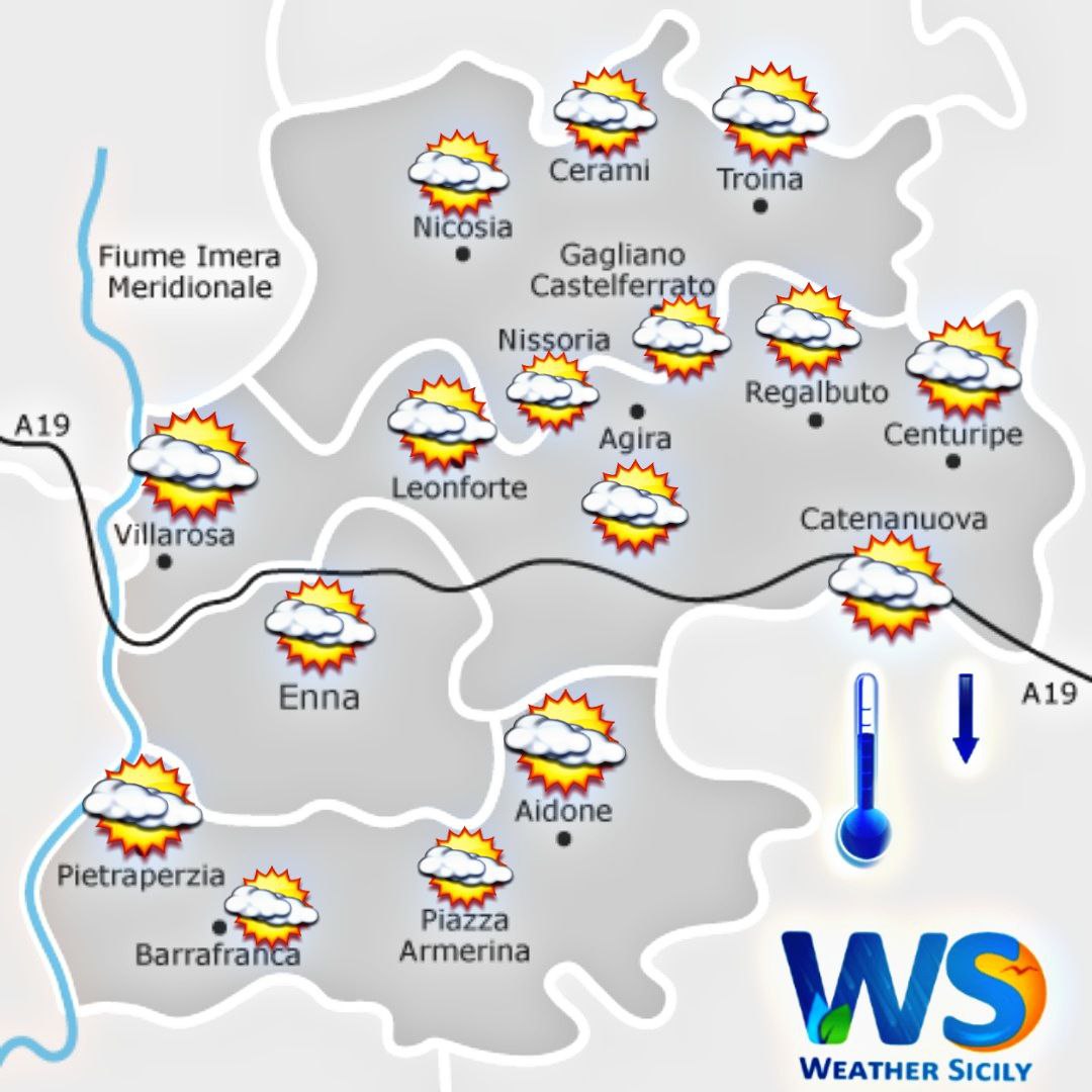 Meteo Enna e provincia: Domenica variabile e temperature in diminuzione