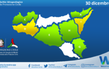 Meteo Sicilia: avviso rischio idrogeologico per venerdì 30 dicembre 2022