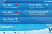 Meteo Sicilia, isole minori: condizioni meteo-marine previste per sabato 03 dicembre 2022