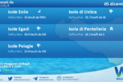 Meteo Sicilia, isole minori: condizioni meteo-marine previste per lunedì 05 dicembre 2022
