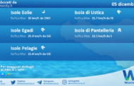 Meteo Sicilia, isole minori: condizioni meteo-marine previste per lunedì 05 dicembre 2022