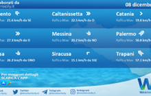 Meteo Sicilia: condizioni meteo-marine previste per giovedì 08 dicembre 2022