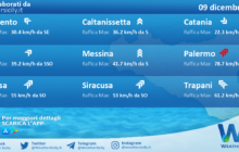 Meteo Sicilia: condizioni meteo-marine previste per venerdì 09 dicembre 2022