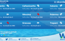 Meteo Sicilia: condizioni meteo-marine previste per domenica 11 dicembre 2022