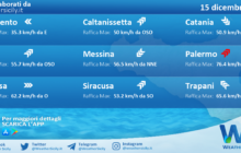 Meteo Sicilia: condizioni meteo-marine previste per giovedì 15 dicembre 2022