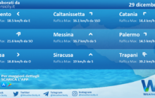 Meteo Sicilia: condizioni meteo-marine previste per giovedì 29 dicembre 2022