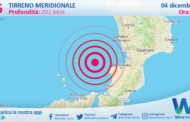 Scossa di terremoto magnitudo 2.6 nel Tirreno Meridionale (MARE)