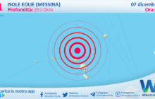 Scossa di terremoto magnitudo 3.1 nei pressi di Isole Eolie (Messina)