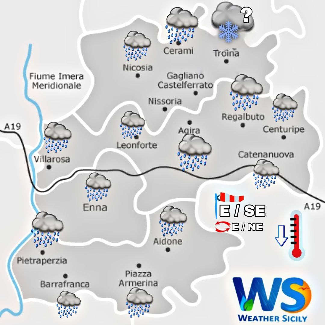 Meteo Enna e provincia: spiccata instabilità e temperature fredde.