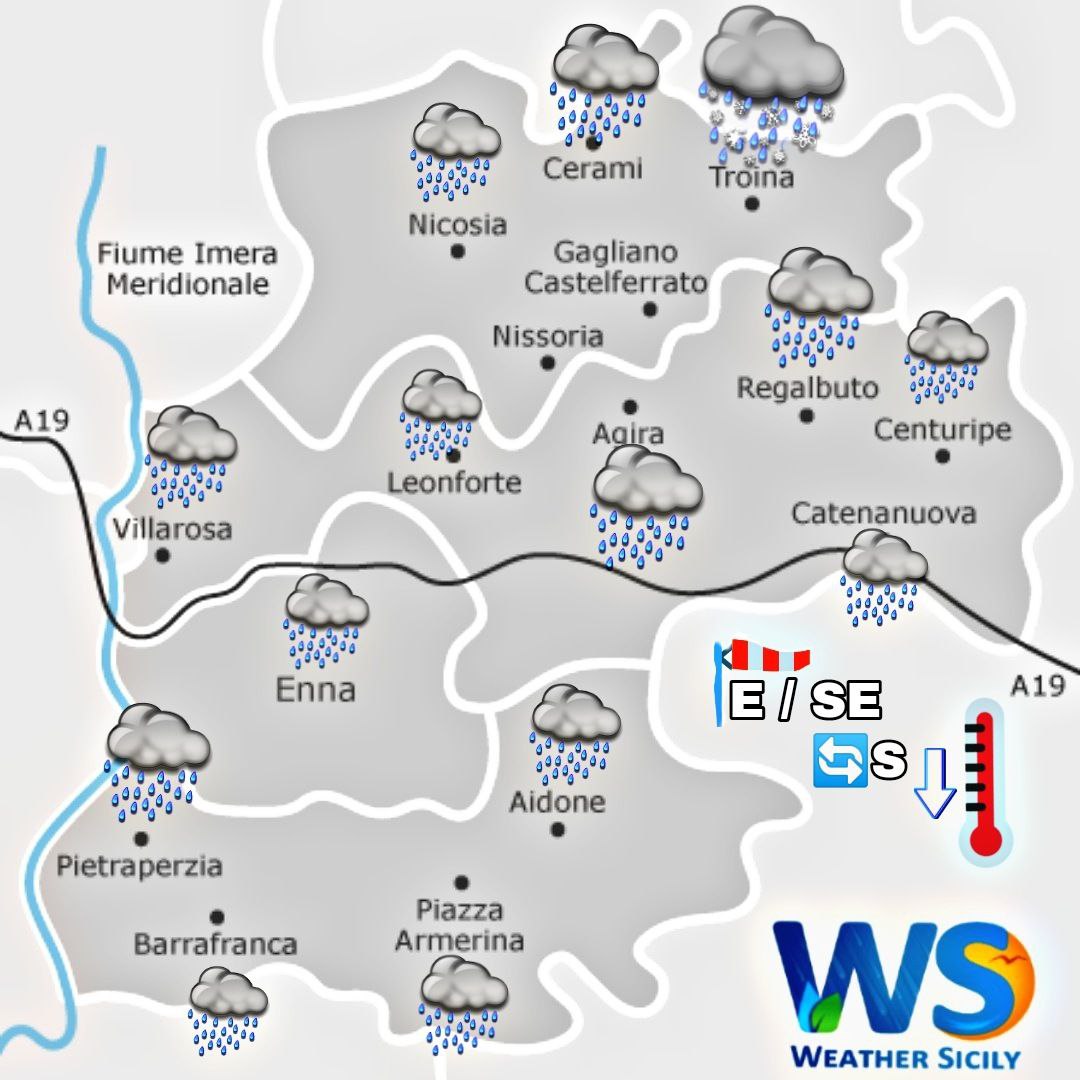 Meteo Enna e provincia: ci attende un mercoledì piovoso!