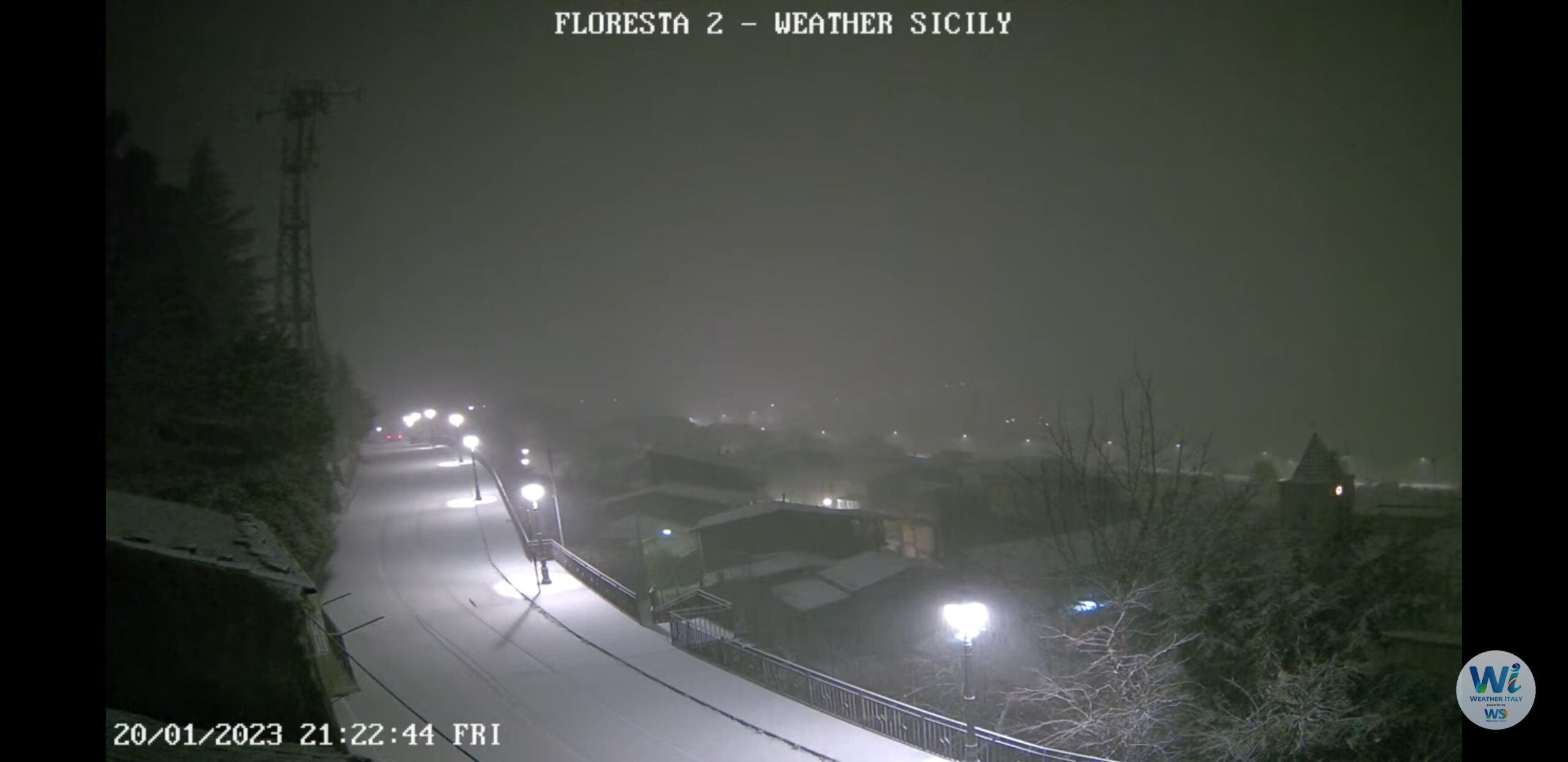 Meteo Sicilia: forte nevicata in atto su Floresta - DIRETTA LIVE -