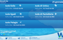 Meteo Sicilia, isole minori: condizioni meteo-marine previste per mercoledì 25 gennaio 2023