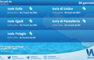 Meteo Sicilia, isole minori: condizioni meteo-marine previste per giovedì 26 gennaio 2023