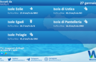 Meteo Sicilia, isole minori: condizioni meteo-marine previste per venerdì 27 gennaio 2023