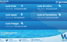 Meteo Sicilia, isole minori: condizioni meteo-marine previste per venerdì 27 gennaio 2023
