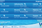 Meteo Sicilia: condizioni meteo-marine previste per lunedì 30 gennaio 2023