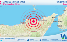 Scossa di terremoto magnitudo 2.5 nei pressi di Librizzi (ME)