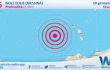 Scossa di terremoto magnitudo 2.6 nei pressi di Isole Eolie (Messina)