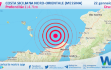 Scossa di terremoto magnitudo 2.7 nei pressi di Costa Siciliana nord-orientale (Messina)