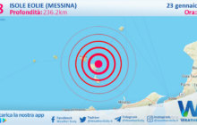Scossa di terremoto magnitudo 2.8 nei pressi di Isole Eolie (Messina)