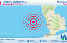 Scossa di terremoto magnitudo 3.0 nel Tirreno Meridionale (MARE)