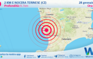 Scossa di terremoto magnitudo 2.9 nei pressi di Nocera Terinese (CZ)