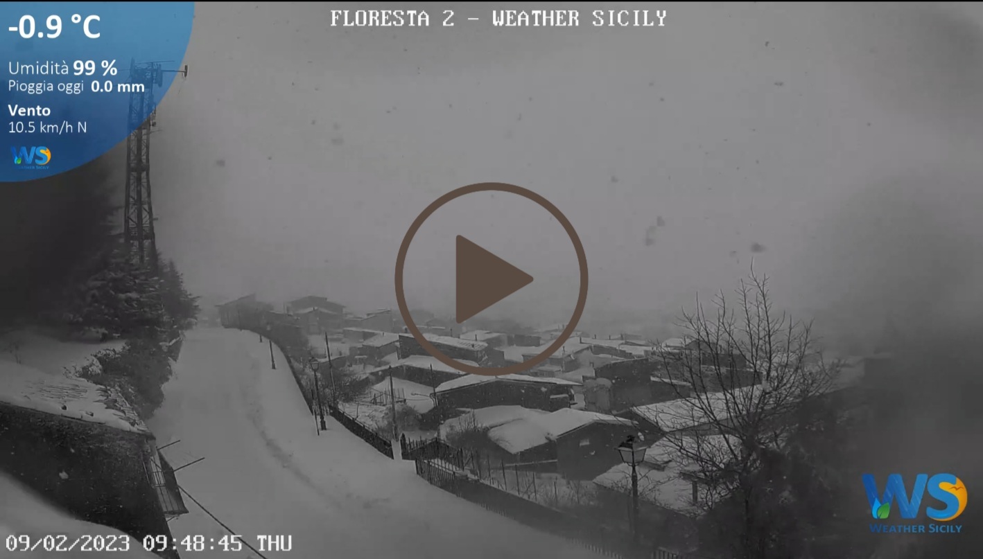 Meteo Sicilia: l'eccezione nevicata a Floresta di ieri vista dal timelapse! - VIDEO -