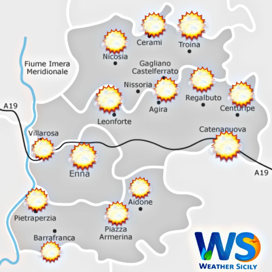 Meteo Enna e provincia: alta pressione e clima gradevole.