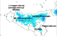 Meteo Sicilia: ci attende un mercoledì instabile con neve fino a quote collinari.