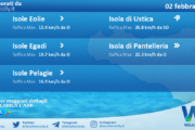 Meteo Sicilia, isole minori: condizioni meteo-marine previste per giovedì 02 febbraio 2023