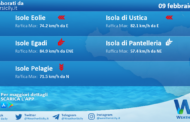 Meteo Sicilia, isole minori: condizioni meteo-marine previste per giovedì 09 febbraio 2023
