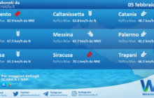 Meteo Sicilia: condizioni meteo-marine previste per domenica 05 febbraio 2023