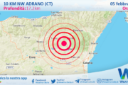Scossa di terremoto magnitudo 3.7 nei pressi di Adrano (CT)