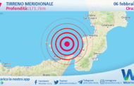 Scossa di terremoto magnitudo 2.7 nel Tirreno Meridionale (MARE)