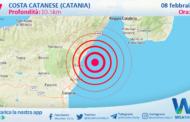 Scossa di terremoto magnitudo 2.7 nei pressi di Costa Catanese (Catania)