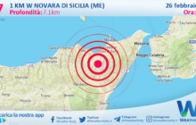 Scossa di terremoto magnitudo 2.7 nei pressi di Novara di Sicilia (ME)