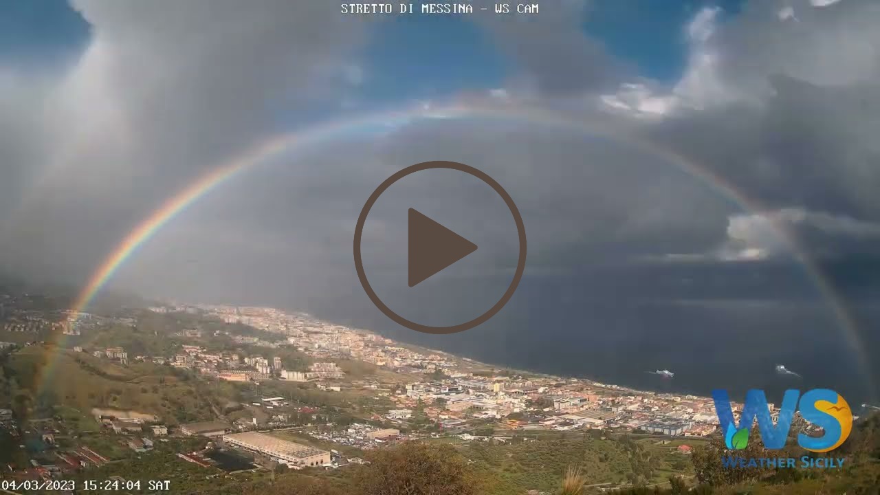 Spettacolare Arcobaleno unisce Sicilia e Calabria - VIDEO -