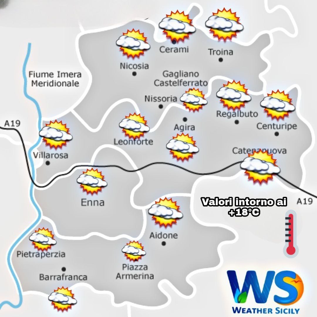 Meteo Enna e provincia:  Temperature miti