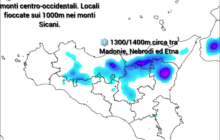 Meteo Sicilia: Attese intense nevicate tra monti Sicani, Madonie, Nebrodi ed Etna.