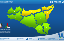 Meteo Sicilia: bollettino di allerta meteo per domani, sabato 04 marzo 2023