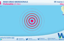 Scossa di terremoto magnitudo 4.3 nel Mar Ionio Meridionale (MARE)