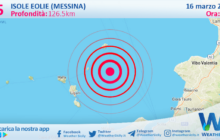 Scossa di terremoto magnitudo 2.5 nei pressi di Isole Eolie (Messina)