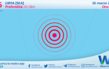 Scossa di terremoto magnitudo 3.6 nei pressi di Libya [Sea]