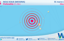 Scossa di terremoto magnitudo 3.5 nei pressi di Isole Eolie (Messina)
