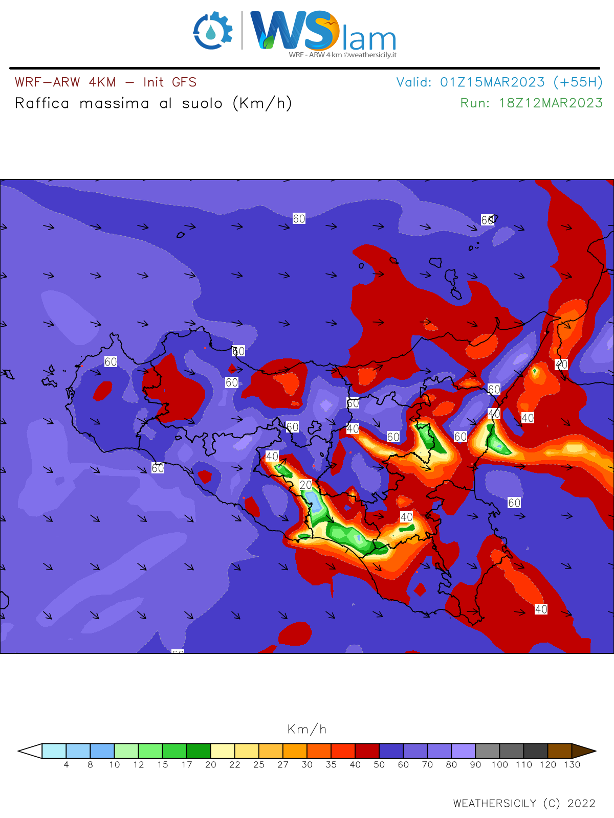 Meteo Sicilia: Forti venti meridionali e mite domani! A seguire burrasca di maestrale e calo termico!