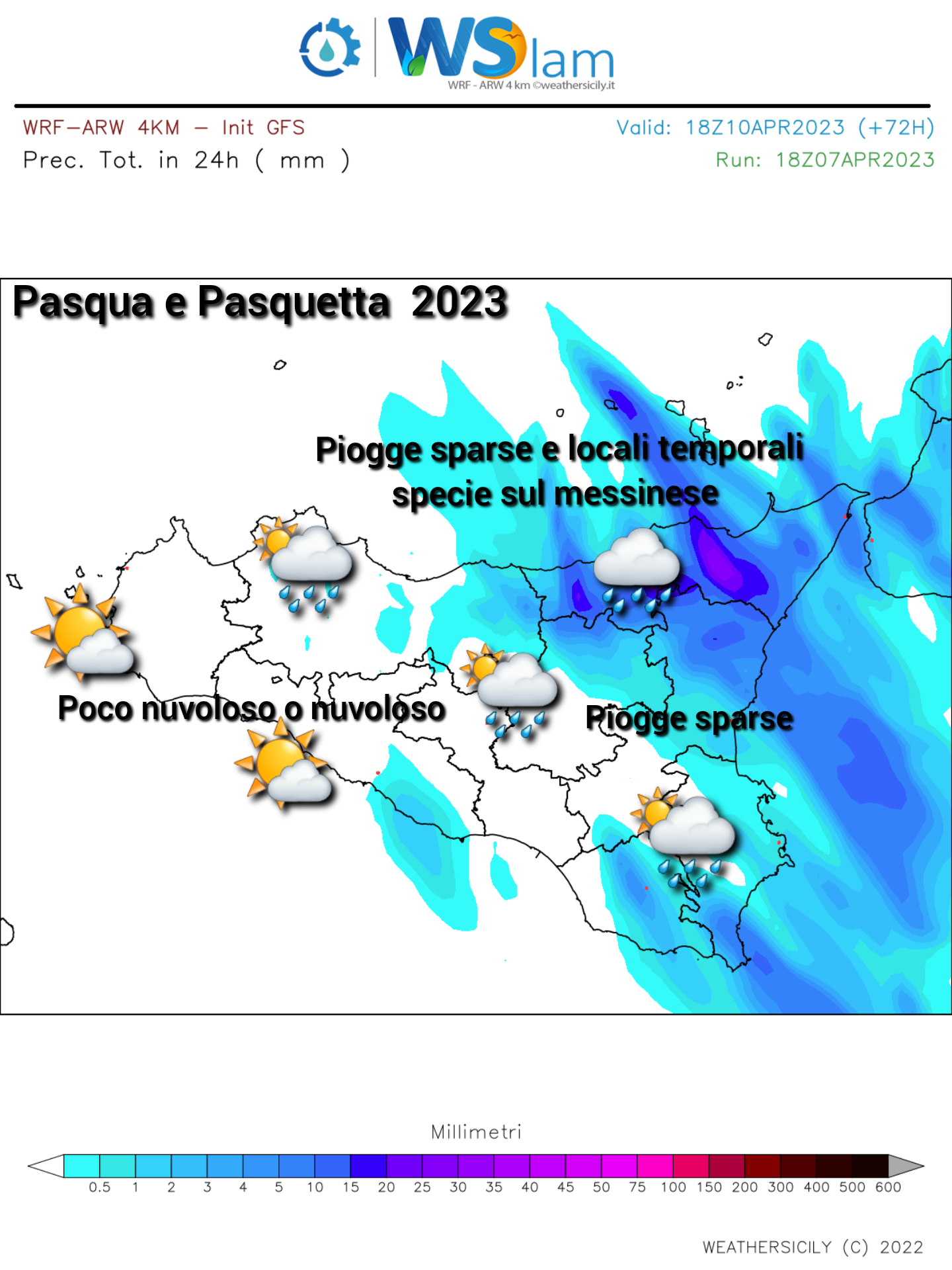 Meteo Pasqua e Pasquetta: variabile con locali piogge sparse e schiarite!